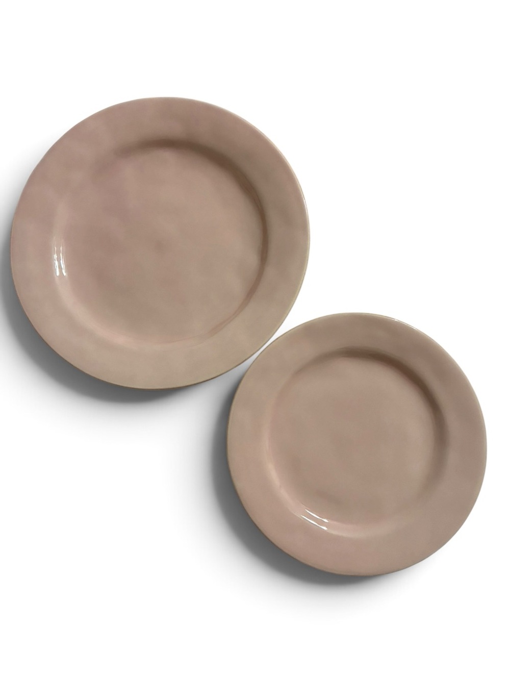 Juliska Puro Blush Pink Stoneware Plates Set of 2 Dinner 11" & Salad 9” Portugal